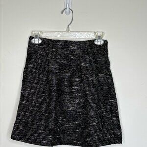 LOFT Black Textured A-Line Tweed Mini Skirt Lined Preppy‎ Style Size 00 BNCM3